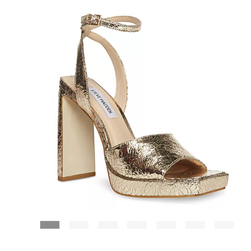 STEVE MADDEN WOMENS PROPEL PLATFORM SANDAL - GOLD